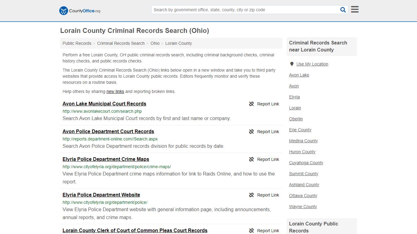 Criminal Records Search - Lorain County, OH (Arrests, Jails & Most ...